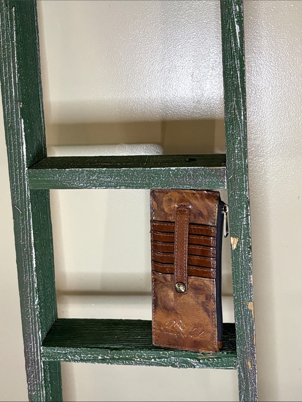 Patricia Nash Brown Distressed Leather Card & Key Holder